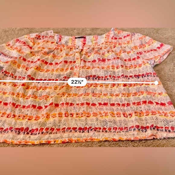 GAP Short Sleeve Floral Blouse Size XL/XXL - Picture 5 of 11